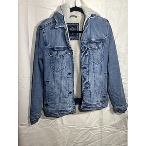 Hollister Blue Jean Jacket with White Lining